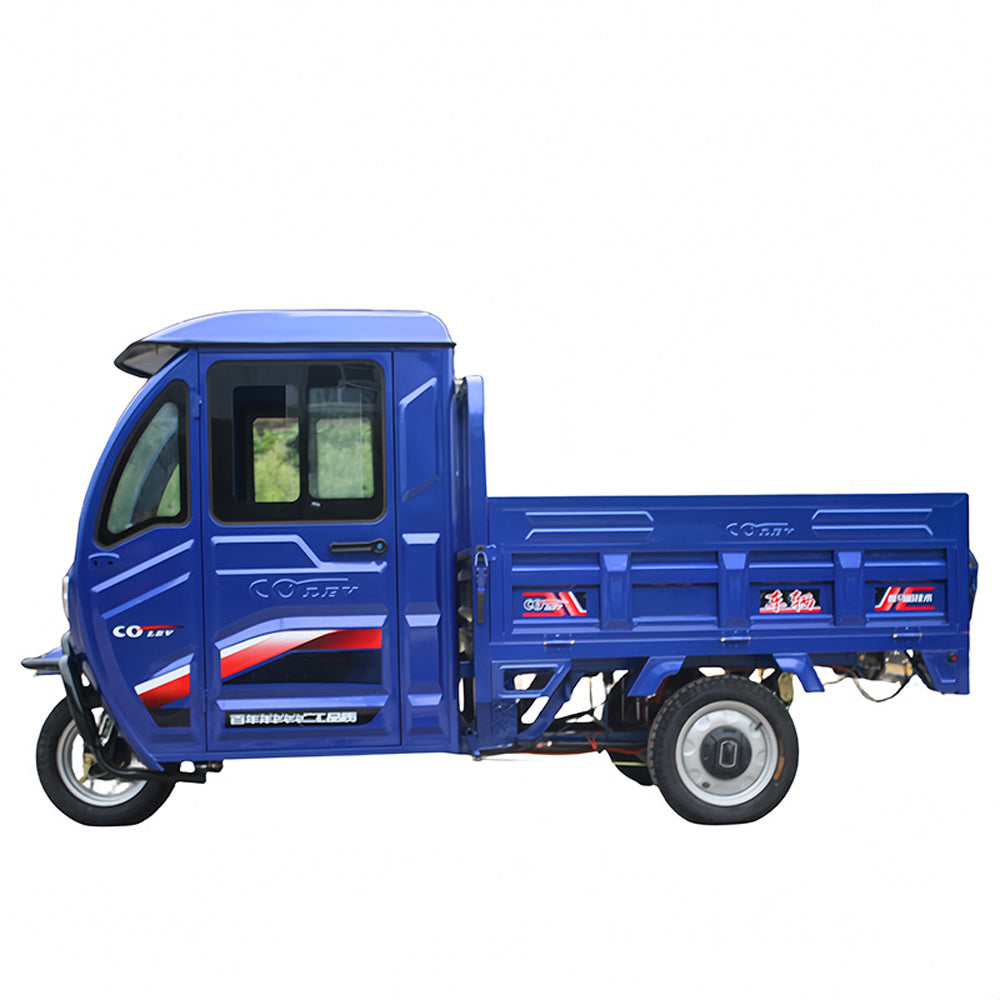 Heavy Duty Closed Electric Cargo Tricycle 1500 Watts Motor Farm Truck Short-distance Passenger Tricycle