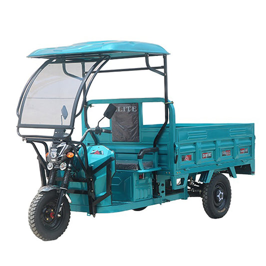 20mph 30-45 Miles Range Mileage 1200-1500 Watts Motor 60 Volts Battery Simple Driving Cabin Heavy Duty Electric Cargo Tricycle