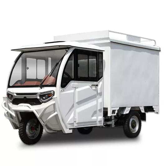 Electric Delivery Tricycle 30-50 Miles Range Mileage 800 Watts 1500 Watts Motor 60 Volts Battery 1500mm-2200mm Cargo Box Length