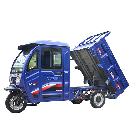 34mph Heavy Duty Closed Electric Cargo Tricycle 30-50 Miles Range Mileage 1500W Motor Farm Truck Passenger Tricycle