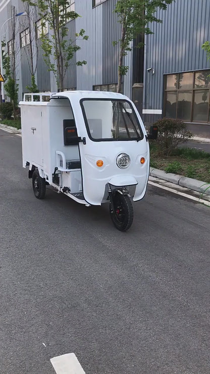 20mph Max Speed 30-45 Miles Range Mileage 1200W Motor 60 Volts Battery 1500mm Box Length Electric Delivery Tricycle DIY Tricycle